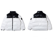 Pu Leather Stand Collar Bread Jacket Men's Trendy Cotton Jacket