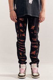 Destruction Orange Jeans