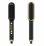 LCD Hair Straightening Comb with Dual-Use Curling Iron